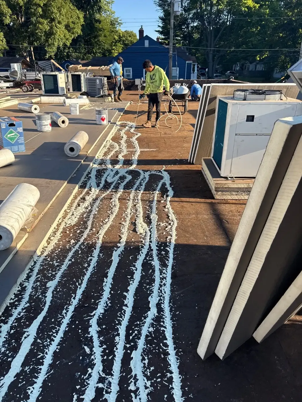 Tarping and dry-in on a Roachdale commercial roof